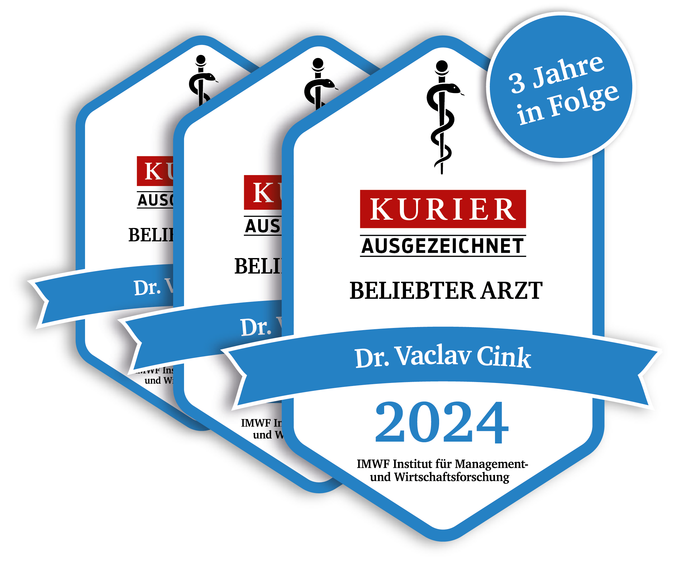 Auszeichnung beliebter Arzt 2022, 2023, 2024 durch Kurier